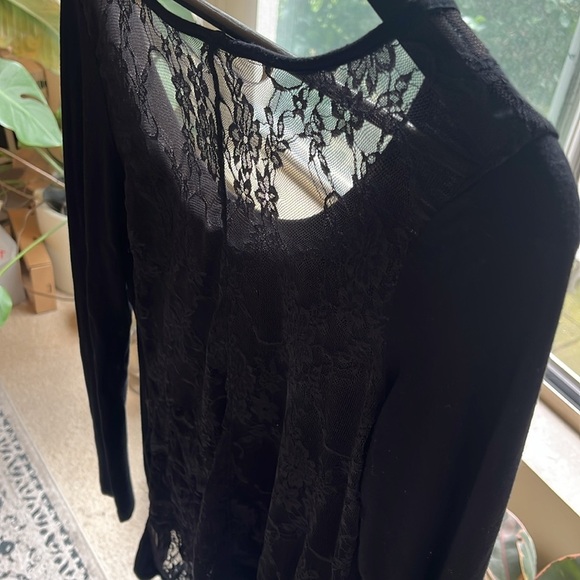 Vintage Sheer Black Lace long sleeve top, Circa 2009 - Picture 15 of 17